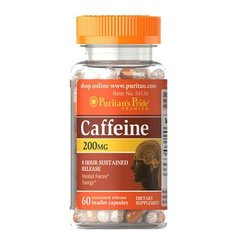 Puritan's Pride Caffeine 200 mg 60 капс Кофеїн