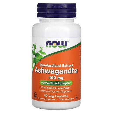 NOW Ashwagandha 450 mg 90 капсул Другие экстракты