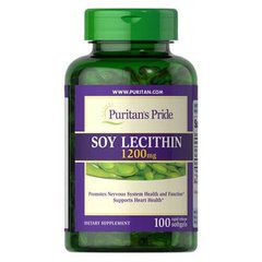 Puritan's Pride Soy Lecithin 1200 mg 100 жидких капсул Лецитин