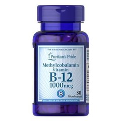 Puritan's Pride Methylcobalamin Vitamin B-12 1000 mcg 30 капсул Витамин B12
