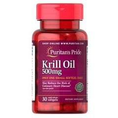 Puritan's Pride Red Krill Oil 500 mg 30 капсул Масло Криля