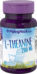 Piping Rock	L-Theanine 200 mg 60 капсул Аминокислоты