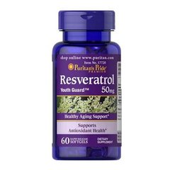 Puritan's Pride Resveratrol 60 mg 60 рідких капсул Інші екстракти