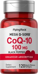 PipingRock Mega Q-Sorb Коензим Q-10 100 мг Коензим Q-10