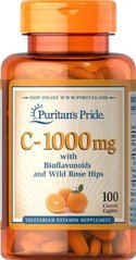 Puritan's Pride Vitamin C-1000 mg with Rose Hips 100 капсул Вітамін C