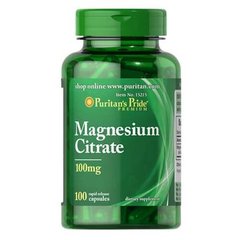 Puritan's Pride Magnesium Citrate 100 mg 100 капсул Магній