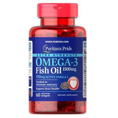 Puritan's Pride Omega-3 Fish Oil 1500 mg 60 капс Омега-3