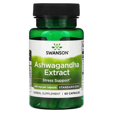 Swanson Ashwagandha Extract 450 мг 100 капсул Добавки на основі трав
