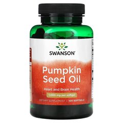 Swanson Pumpkin Seed Oil 1,000 mg 100 софт-гелеві капсули Добавки