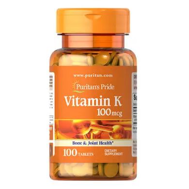 Puritan's Pride Vitamin K 100 mcg 100 таблеток Витамины