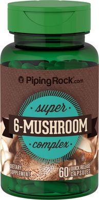 Piping Rock	6-Mushroom complex 60 капс Добавки на основі трав