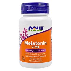 NOW Melatonin 3 mg 60 капсул Мелатонін