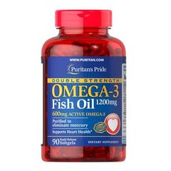 Puritan's Pride Double Strength Omega-3 Fish Oil 1200 mg 90 капсул Омега-3