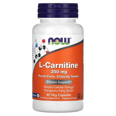 NOW L-Carnitin 250 mg 60 капсул Для похудения
