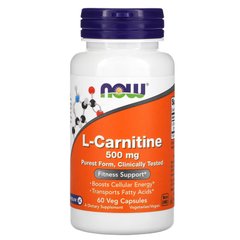 NOW L-Carnitin 500 mg 60 капс Для схуднення
