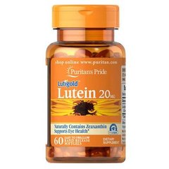 Puritan's Pride Lutein 20 mg with Zeaxanthin 60 капсул Лютеин