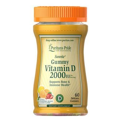 Puritan's Pride Vitamin D3 2000 IU 60 Gummies Витамин D
