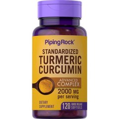 Piping Rock	Turmeric Curcumin Advanced Complex 2000 mg 120 софт-гелеві капсули Добавки на основі трав