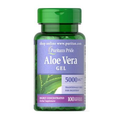 Puritan's Pride Aloe Vera Extract 25 mg 100 капс Алоє вера