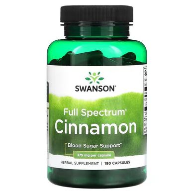 Swanson Cinnamon 375 мг 180 капсул Экстракт корицы