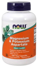 NOW Magnesium & Potassium Aspartate 120 капсул Мінерали