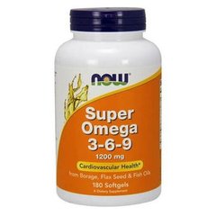 NOW Super Omega 3-6-9 180 капсул Омега 3-6-9