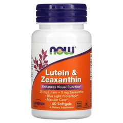 NOW Lutein & Zeaxanthin 60 капсул Лютеин