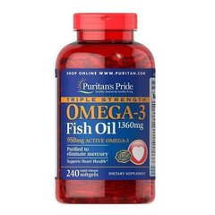 Puritan's Pride Triple Strength Omega-3 1360 mg 240 капсул Омега-3