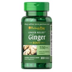 Puritan's Pride Ginger Root 550 mg 100 капс Інші екстракти