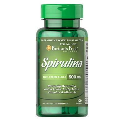 Puritan's Pride Spirulina 500 mg 100 таб Спирулина