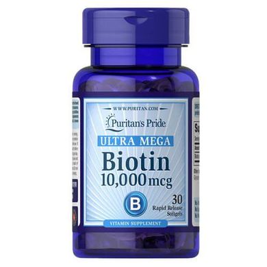 Puritan's Pride Biotin 10,000 mcg 30 капсул Биотин (B7)