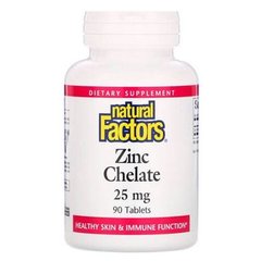 Natural Factors Zinc Chelate 25 mg 90 таб Цинк