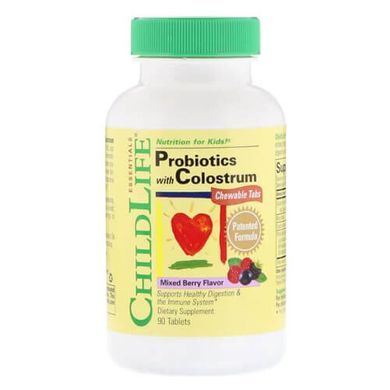 ChildLife Probiotics with Colostrum 90 жевательных таблеток