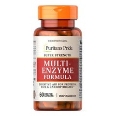 Puritan's Pride Super Strength Multi Enzyme 60 таб. Пробіотіки і Ендзими