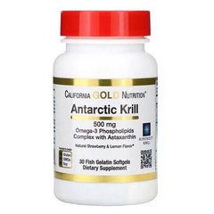 California Gold Nutrition Antarctic Krill Oil 500 mg 30 гелевых капсул Масло Криля