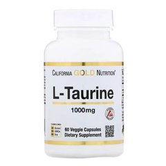 California Gold Nutrition L-Taurine 1000 mg 60 капсул Таурин
