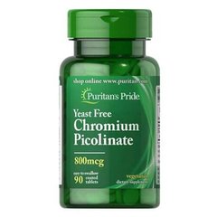 Puritan's Pride Chromium Picolinate Yeast Free 800 mcg 90 таб. Хром