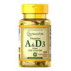 Puritan's Pride Vitamins A & D 5000/400 IU 100 капсул Витамин A