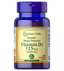 Puritan's Pride Vitamin D3 5000 IU 100 капсул Вітамін D