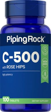 PipingRok Vitamin C with Rose Hips  500 mg  100 Таблеток Витамины