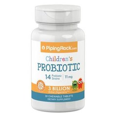 PipingRock Children's Probiotic 30 жевательных таблеток Другие добавки для детей