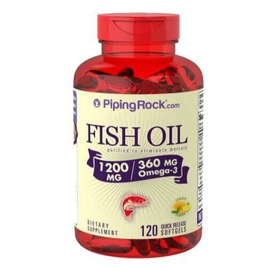 PipingRock Omega-3 Fish Oil Lemon Flavor 1200 mg 120 капс Омега-3
