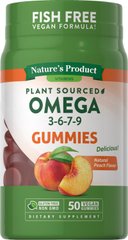 PipingRock Omega -3-6-7-9 (Natural Peach), 50 Веганских жевательных конфет Для детей