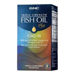 GNC Triple Strength Fish Oil Plus CoQ -10 60 рідких капсул Омега-3
