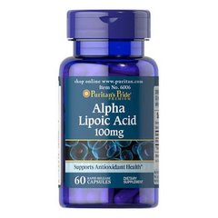 Puritan's Pride Alpha Lipoic Acid 100 mg 60 капсул Альфа-липоевая кислота