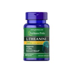 Puritan's Pride L-Theanine 200 mg 30 капсул Для мозговой активности, нервной системы и сна