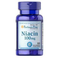 Puritan's Pride Niacin 100 mg 100 таб. Ніацин (B3)