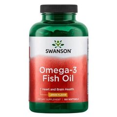 Swanson Premium Omega-3 Fish Oil Lemon Flavor 150 капс Омега-3