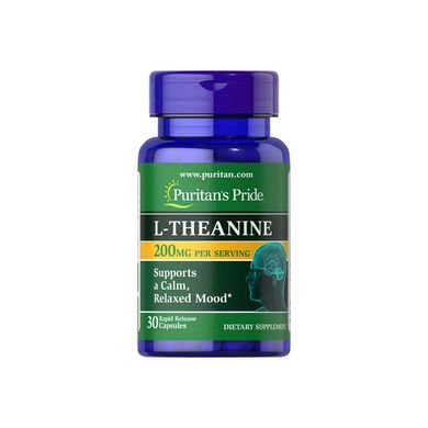 Puritan's Pride L-Theanine 200 mg 30 капсул Для мозговой активности, нервной системы и сна
