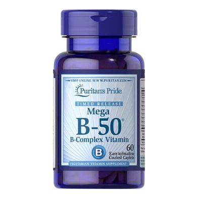 Puritan's Pride Vitamin B-50 Complex 60 табл Комплекс вітамінів группи B